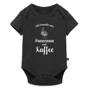 Araucana Hühner I Hühnerrasse Huhn Motiv für - Baby Premium Kurzarmbody - Schwarz - Vorne