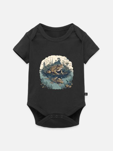Kröte Am Teich - Baby Premium Kurzarmbody - Schwarz