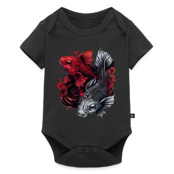Poissons Koi Poissons du zodiaque Astrologie Signe japonais Aes - Body à manches courtes Premium Bébé - noir - Devant