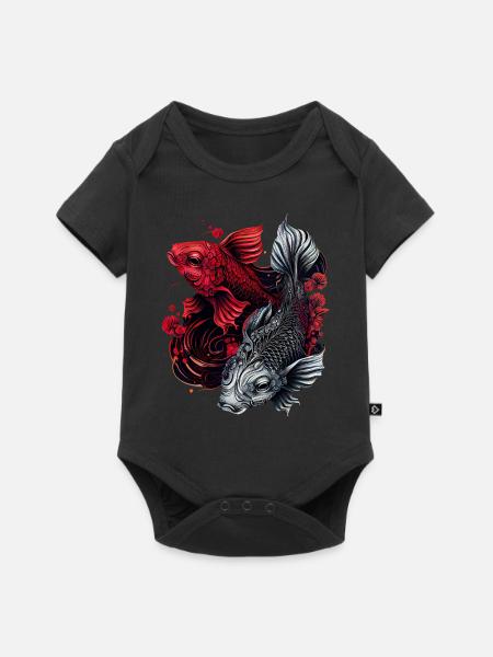 Pisces Koi Fish Zodiac Astrology Sign Japanese Aes - Baby Premium short-sleeve bodysuit - black