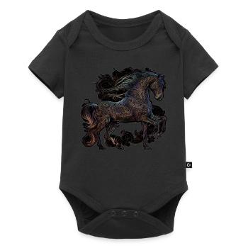 Cheval tribal Zodiaque Tribal Animal Chinois Astrologue - Body à manches courtes Premium Bébé - noir - Devant