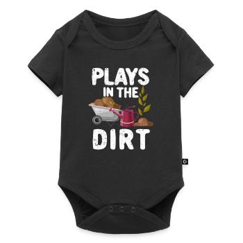 Joue dans la terre Fermier jardinier drôle - Body à manches courtes Premium Bébé - noir - Devant