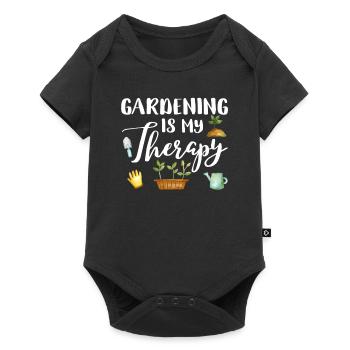 Le jardinage est ma thérapie Agriculteur Planteur - Body à manches courtes Premium Bébé - noir - Devant