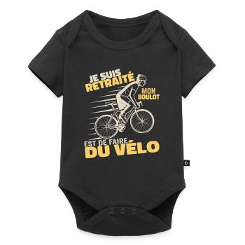 Je Suis Retraité Mon Boulot Est De Faire Du Vélo - Body à manches courtes Premium Bébé - noir - Devant