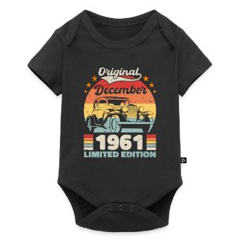 December 1961 Birthday present December 1961 - Baby Premium short-sleeve bodysuit - black - Front