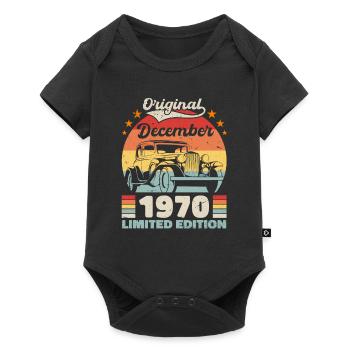 Dezember 1970 Geburtstagsgeschenk Dezember 1970 - Baby Premium Kurzarmbody - Schwarz - Vorne