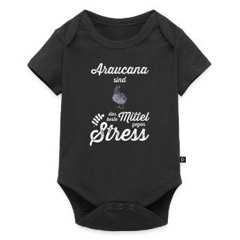 Araucana Hühner I Hühnerrasse Huhn Motiv für - Baby Premium Kurzarmbody - Schwarz - Vorne