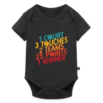 Volleyballer Spruch Für Volleyballspiel Volleyball - Baby Premium Kurzarmbody - Schwarz - Vorne