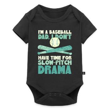 Fête des pères de baseball - Body à manches courtes Premium Bébé - noir - Devant
