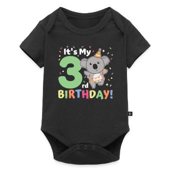 Koala pour les enfants de 3ème anniversaire de trois ans - Body à manches courtes Premium Bébé - noir - Devant
