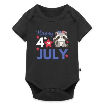 4 juillet American Raccoon for Kids USA - Body à manches courtes Premium Bébé - noir - Devant