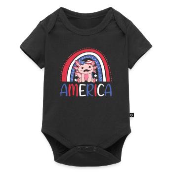 4 juillet American Axolotl for Kids USA - Body à manches courtes Premium Bébé - noir - Devant