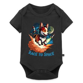 SpaceDog Dog Dog Lovers Space Design - Baby Premium short-sleeve bodysuit - black - Front