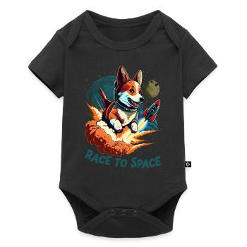 SpaceDog Dog Dog Lover Space Design - Baby Premium short-sleeve bodysuit - black - Front