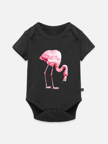 Flamingo - Baby Premium Kurzarmbody - Schwarz