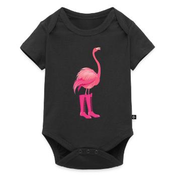 Flamant - Body à manches courtes Premium Bébé - noir - Devant