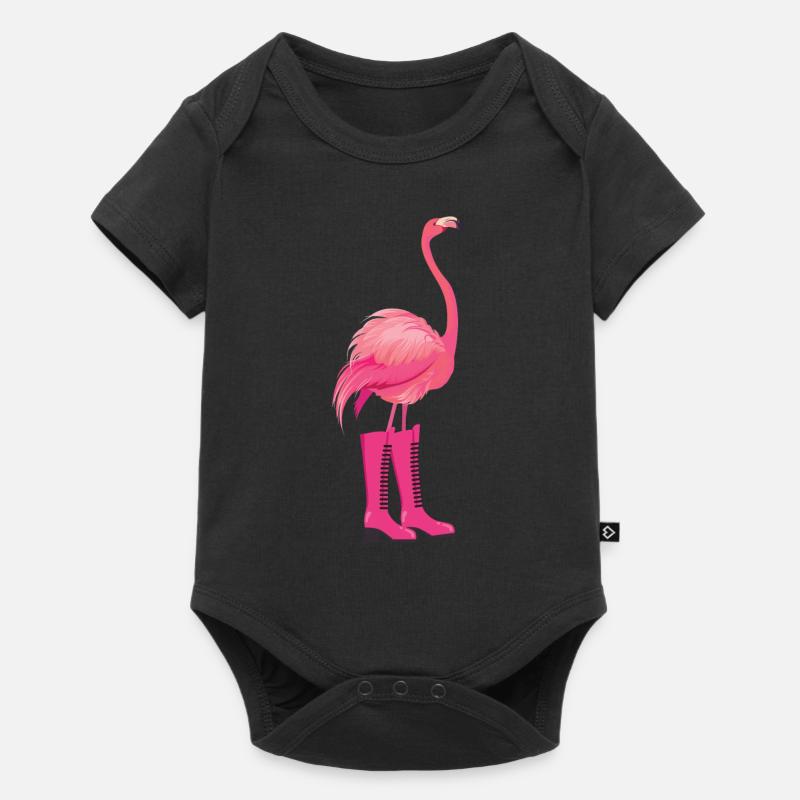 Flamingo - Baby Premium Kurzarmbody - Schwarz