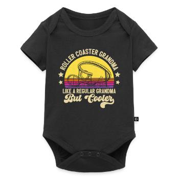 Roller Coaster Grandma Grandmother Theme Park Amus - Baby Premium Kurzarmbody - Schwarz - Vorne