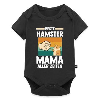 Nagetier HamsterbesitzerMutter Mama Hamster - Baby Premium Kurzarmbody - Schwarz - Vorne