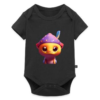 Gamer's Perfect Illustration - Cute Colorful Gekko - Baby Premium Kurzarmbody - Schwarz - Vorne