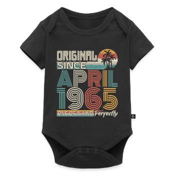April 1965 anniversary April 1965 gift 1965 - Baby Premium short-sleeve bodysuit - black - Front