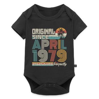 Avril 1979 anniversaire avril 1979 cadeau 1979 - Body à manches courtes Premium Bébé - noir - Devant