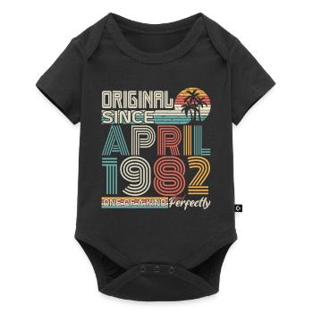April 1982 anniversary April 1982 gift 1982 - Baby Premium short-sleeve bodysuit - black - Front