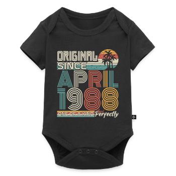 April 1988 anniversary April 1988 gift 1988 - Baby Premium short-sleeve bodysuit - black - Front