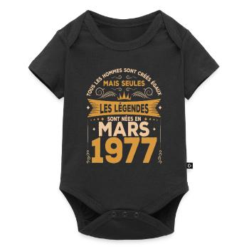 Mars 1977 anniversaire 1977 né en mars 1977 - Body à manches courtes Premium Bébé - noir - Devant