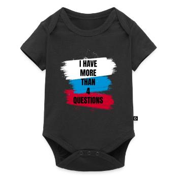 J’ai plus de 4 questions vintage texte simple - Body à manches courtes Premium Bébé - noir - Devant