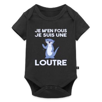 Je M'en Fous Je Suis Une Loutre - Body à manches courtes Premium Bébé - noir - Devant
