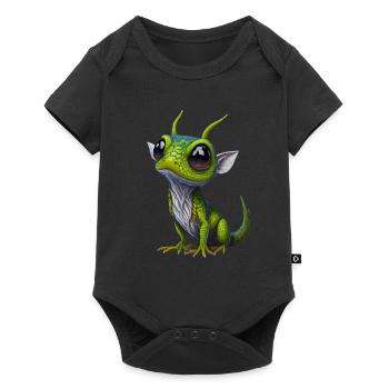 Gamer's Perfect Illustration - Cute Colorful Gekko - Baby Premium Kurzarmbody - Schwarz - Vorne