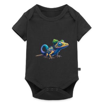 Gamer's Perfect Illustration - Cute Colorful Gekko - Baby Premium Kurzarmbody - Schwarz - Vorne