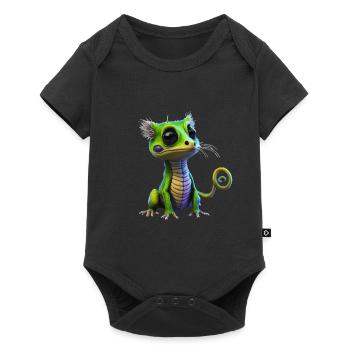 Gamer's Perfect Illustration - Cute Colorful Gekko - Baby Premium Kurzarmbody - Schwarz - Vorne