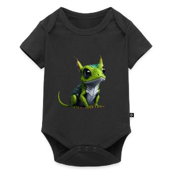 Gamer's Perfect Illustration - Cute Colorful Gekko - Baby Premium Kurzarmbody - Schwarz - Vorne
