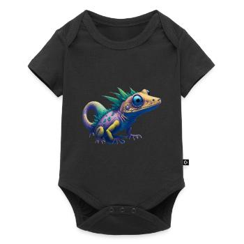 Gamer's Perfect Illustration - Cute Colorful Gekko - Baby Premium Kurzarmbody - Schwarz - Vorne