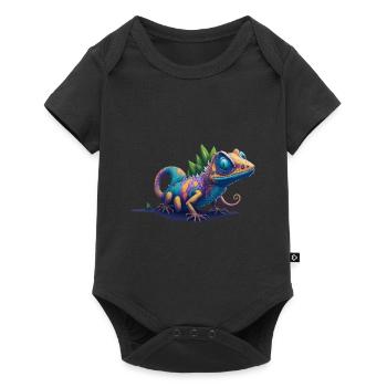 Gamer's Perfect Illustration - Cute Colorful Gekko - Baby Premium Kurzarmbody - Schwarz - Vorne