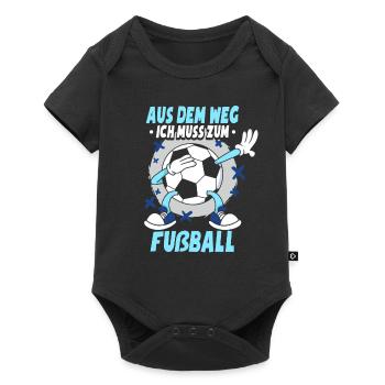 Ich Muss Zum Fußball - Baby Premium Kurzarmbody - Schwarz - Vorne