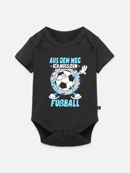 Ich Muss Zum Fußball - Baby Premium Kurzarmbody - Schwarz