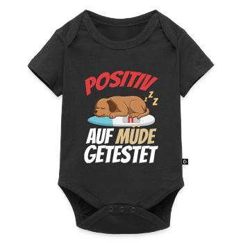 Positiv Auf Müde Getestet Labrador - Baby Premium Kurzarmbody - Schwarz - Vorne
