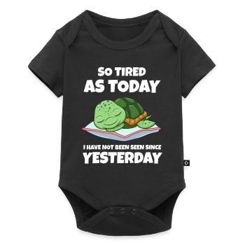 Schlafen Süß Geschenk - Baby Premium Kurzarmbody - Schwarz - Vorne