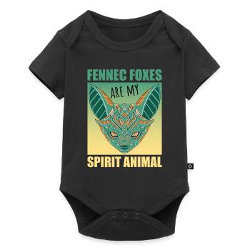Süßes Wüsten Fuchs Geschenk Für Mädchen Kinder - Baby Premium Kurzarmbody - Schwarz - Vorne