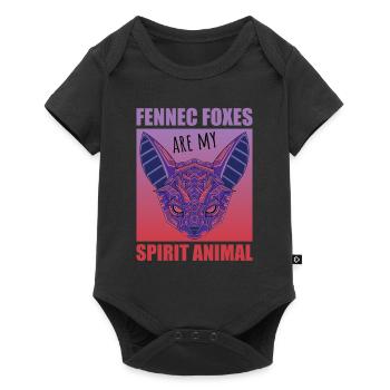 Süßes Wüsten Fuchs Geschenk Für Mädchen Kinder - Baby Premium Kurzarmbody - Schwarz - Vorne