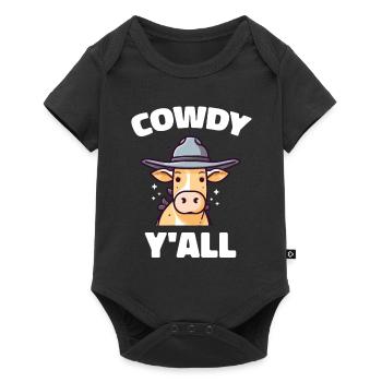 Cowdy Yall Y'all cow with hat for the cow fan - Baby Premium short-sleeve bodysuit - black - Front