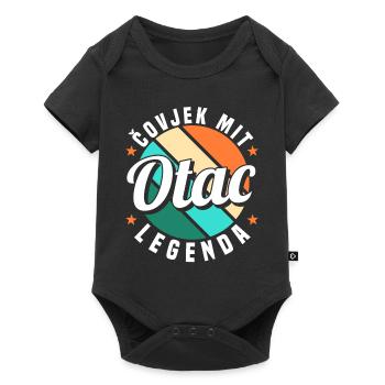 Serbien Vater Otac Srpski Balkan Papa Srbija - Baby Premium Kurzarmbody - Schwarz - Vorne