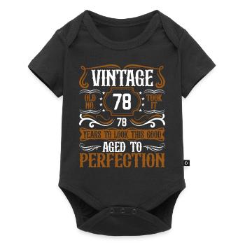 78th Birthday Vintage Retro - Baby Premium short-sleeve bodysuit - black - Front
