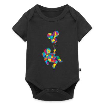 Low Poly Astronom Poly Astronaut - Baby Premium Kurzarmbody - Schwarz - Vorne