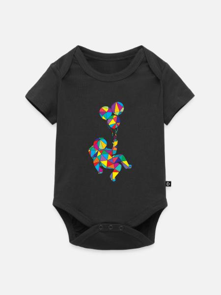 Low Poly Astronom Poly Astronaut - Baby Premium Kurzarmbody - Schwarz