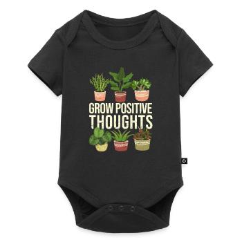 Cultiver des pensées positives Jardinage amusant - Body à manches courtes Premium Bébé - noir - Devant
