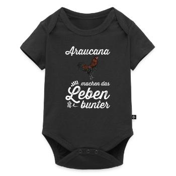 Araucana Hühner I Hühnerrasse Huhn Motiv für - Baby Premium Kurzarmbody - Schwarz - Vorne